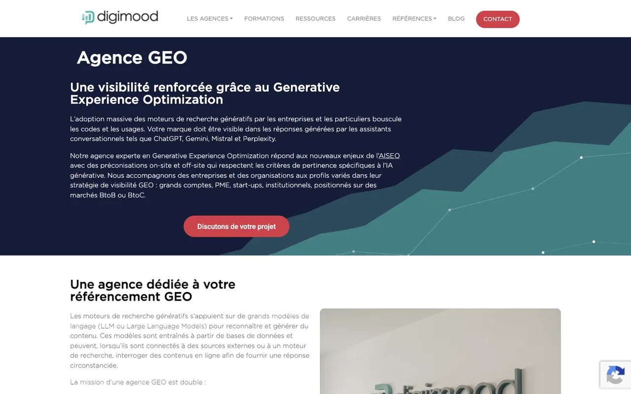 Page de l'offre GEO de Digimood
