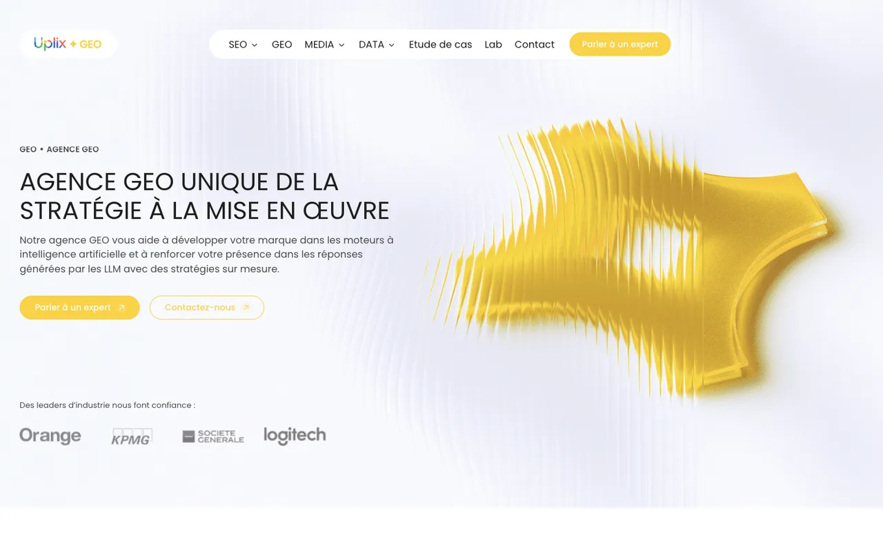 Page de l'offre GEO d'Uplix